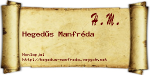 Hegedűs Manfréda névjegykártya