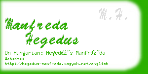 manfreda hegedus business card